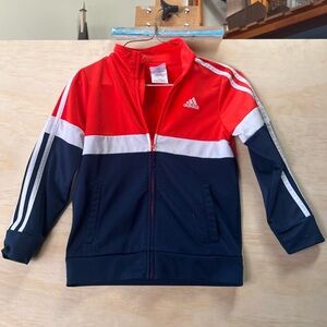 Adidas Red Track Jacket with White Accents